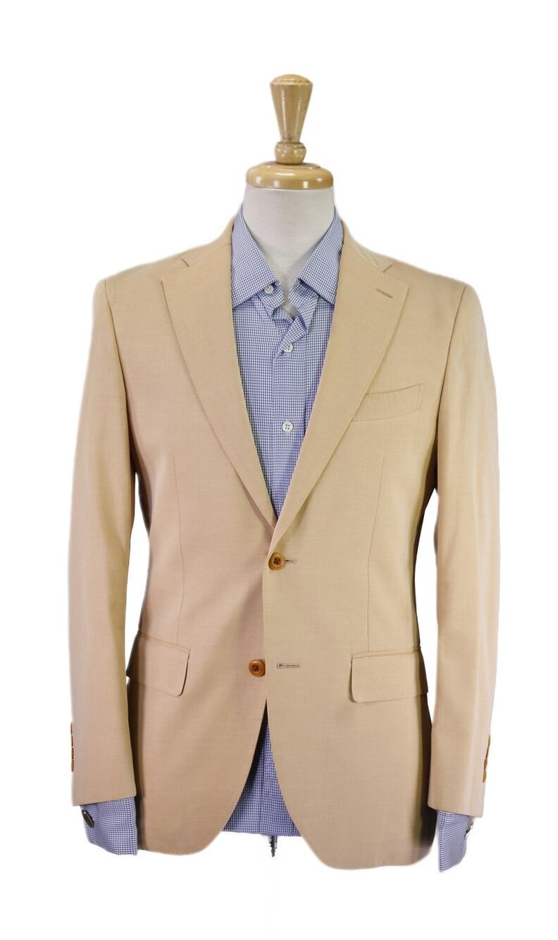 Paul Stuart Pastel Peach Cotton 2-Btn Blazer Jacket 38S